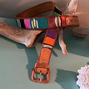 Vintage multi colored leather belt